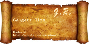 Gangetz Riza névjegykártya